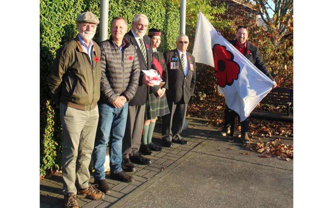 Poppy Fund Campaign kicks off with flag-raising ceremony at Courtenay city hall