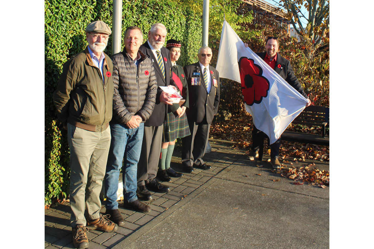 Poppy Fund Campaign kicks off with flag-raising ceremony at Courtenay city hall